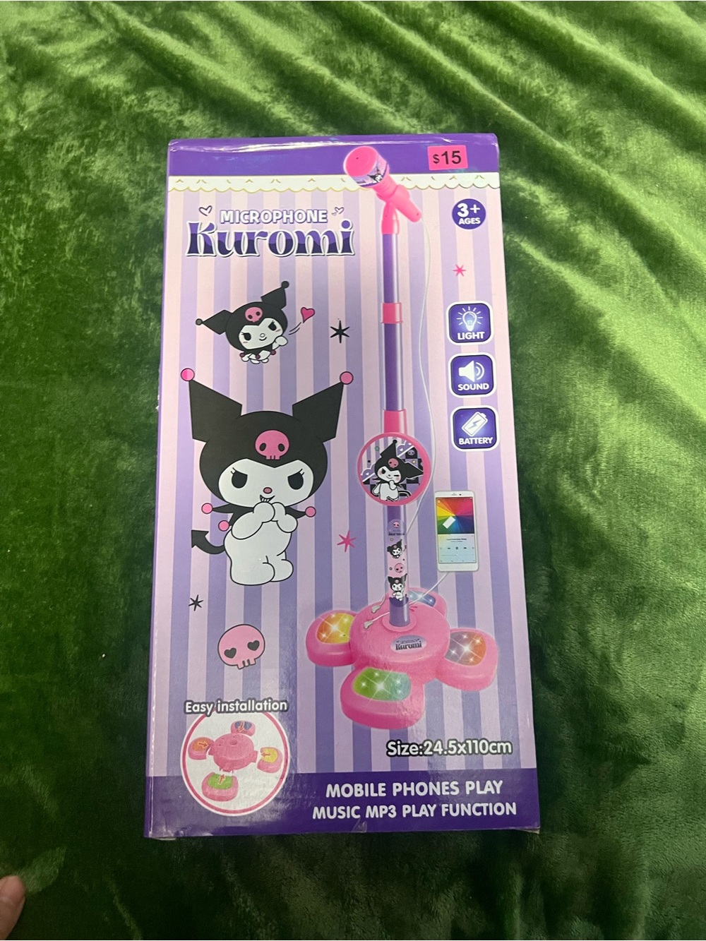 Kids Pink Standing Microphone with Lights & Sound
